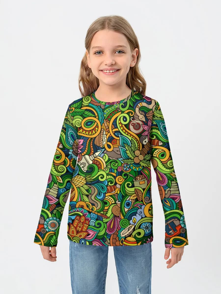Children's cotton long sleeve shirt