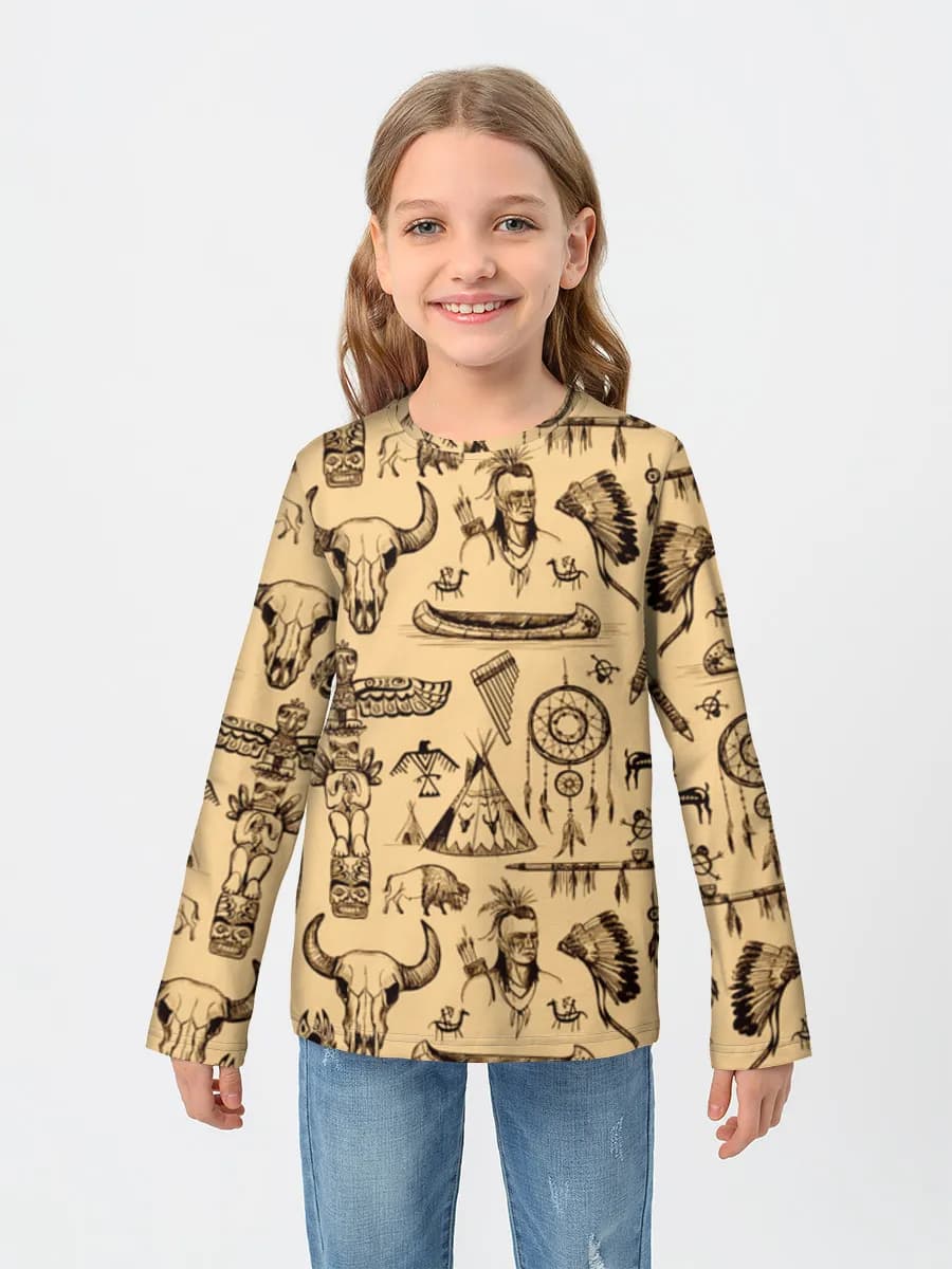 Children's cotton long sleeve shirt