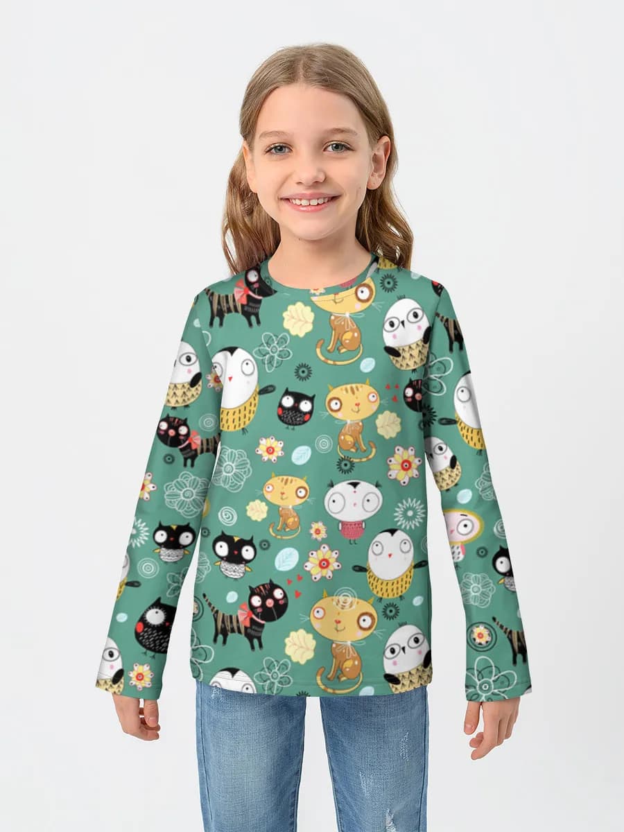 Children's cotton long sleeve shirt