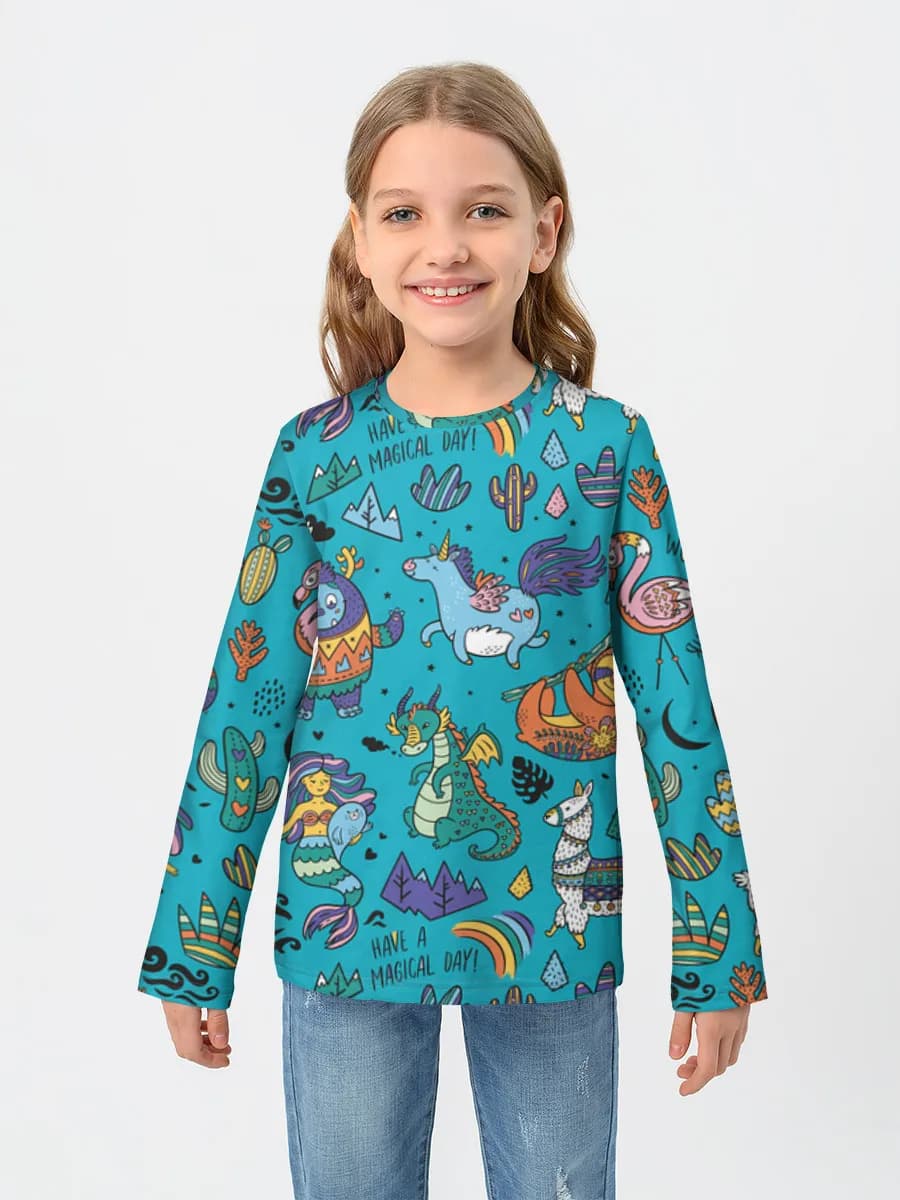 Children's cotton long sleeve shirt