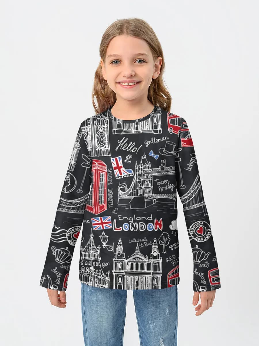 Children's cotton long sleeve shirt