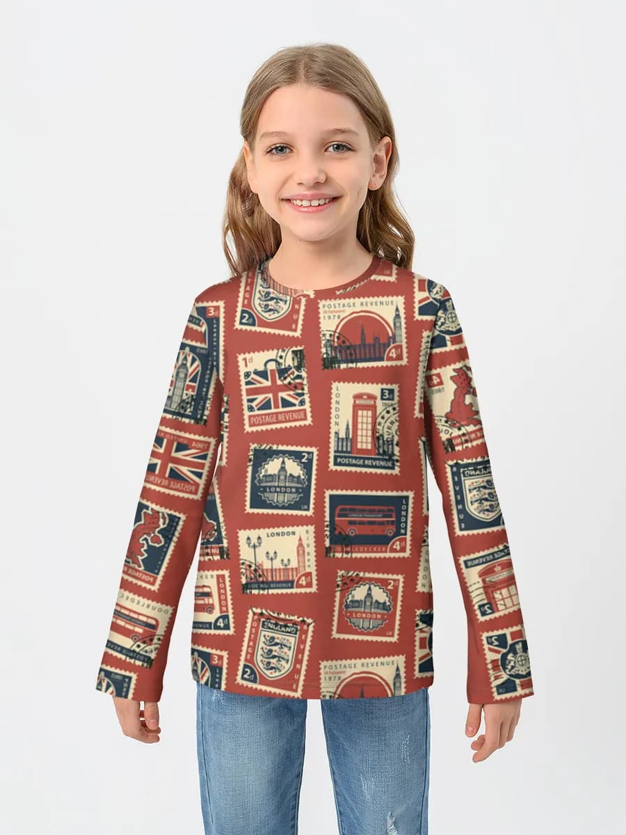 Children's cotton long sleeve shirt