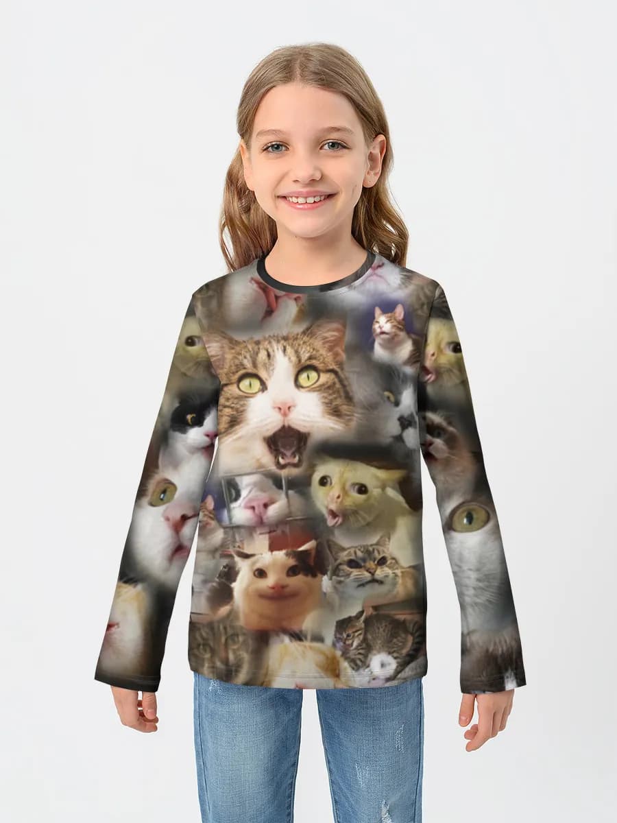 Children's cotton long sleeve shirt