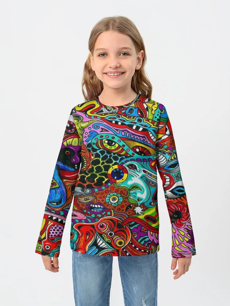 Children's cotton long sleeve shirt