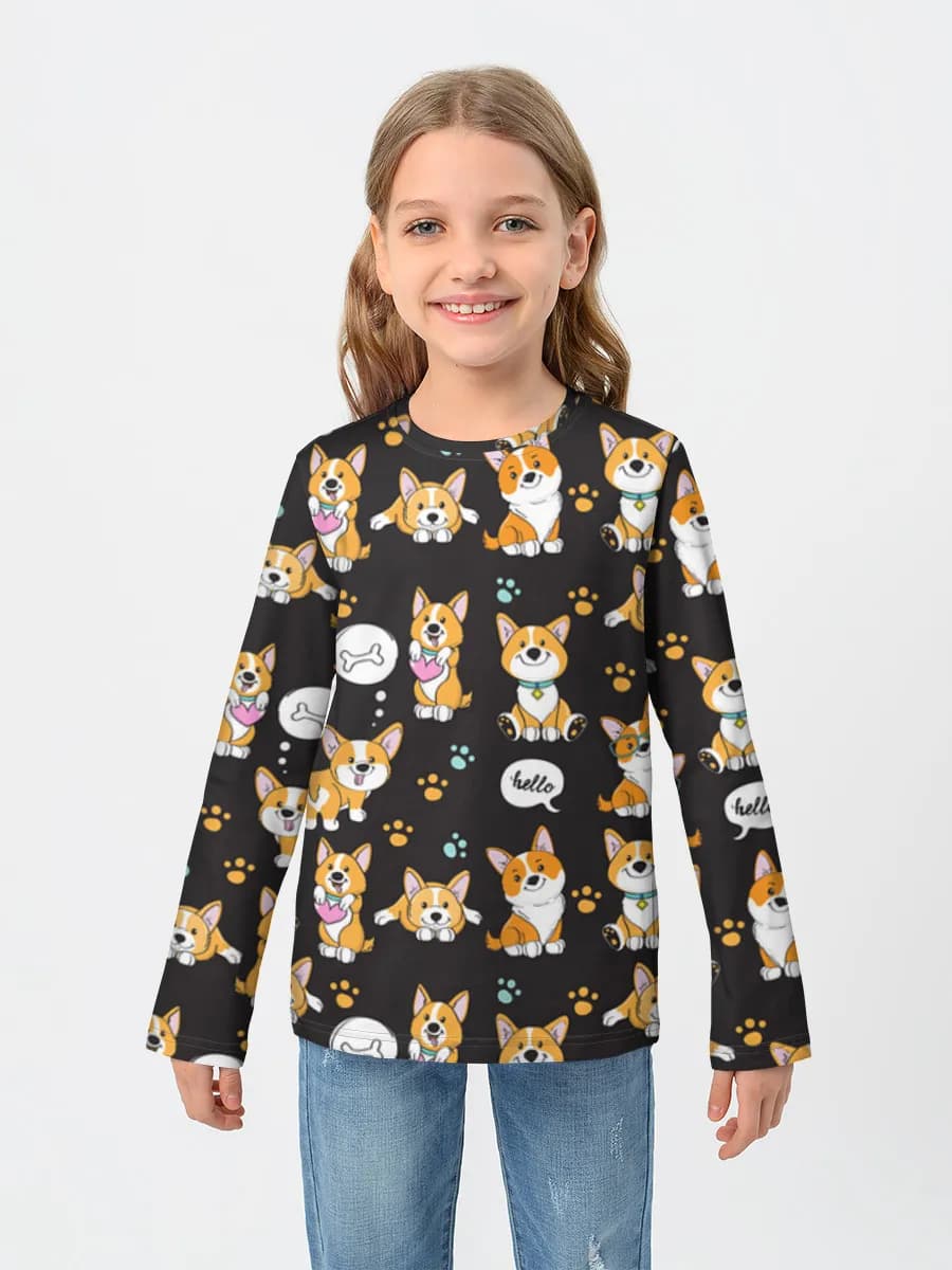 Children's cotton long sleeve shirt