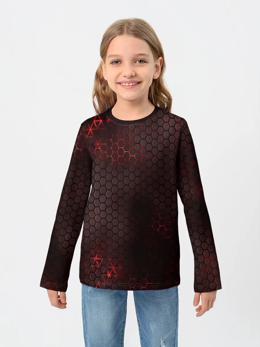 Red Neon Hex Grid