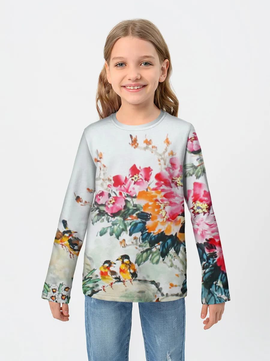 Children's cotton long sleeve shirt
