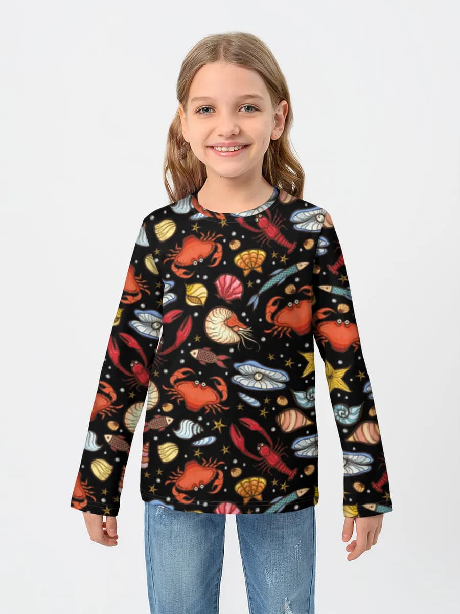 Children's cotton long sleeve shirt