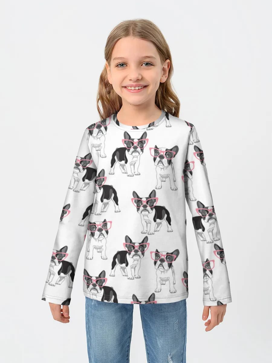 French Bulldog Pink Glasses