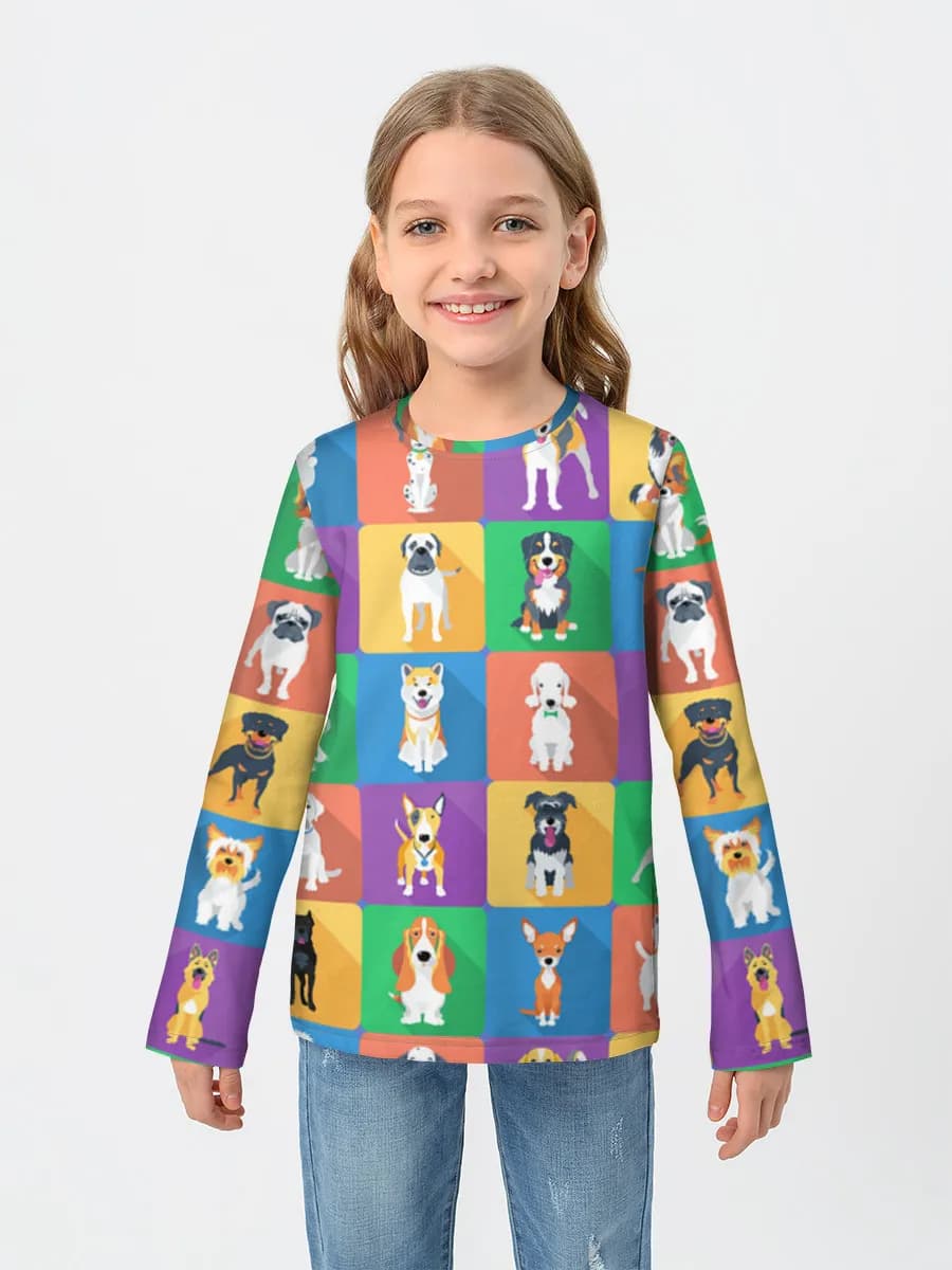 Children's cotton long sleeve shirt