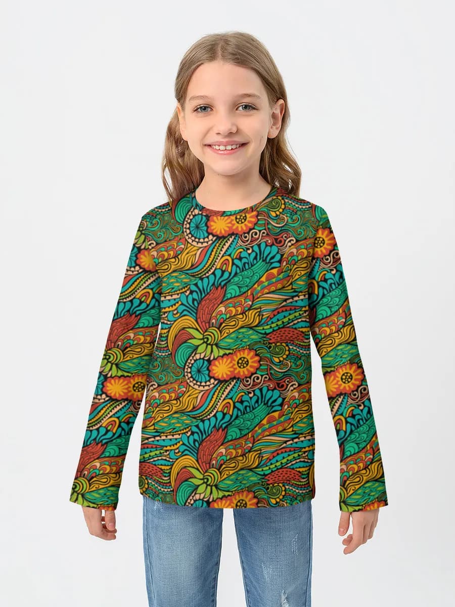 Children's cotton long sleeve shirt