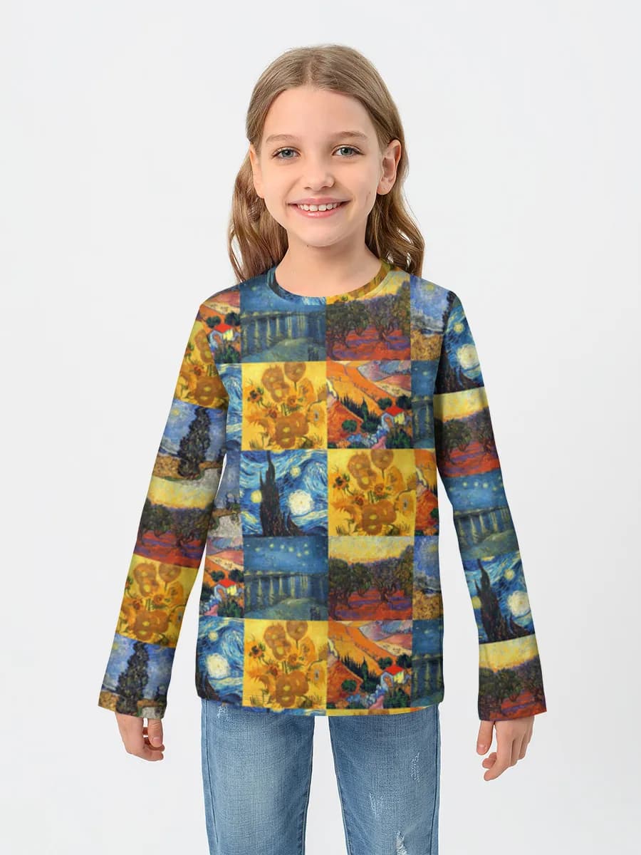 Children's cotton long sleeve shirt