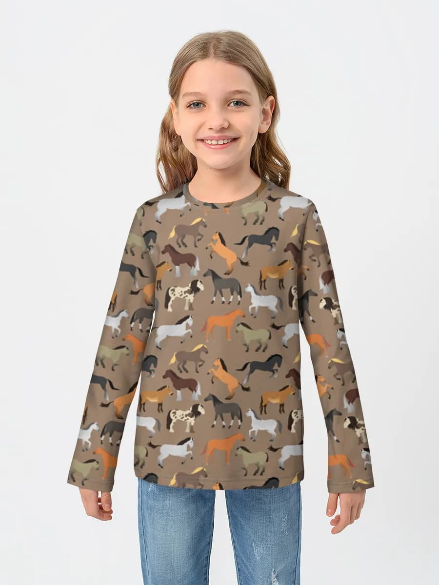 Children's cotton long sleeve shirt