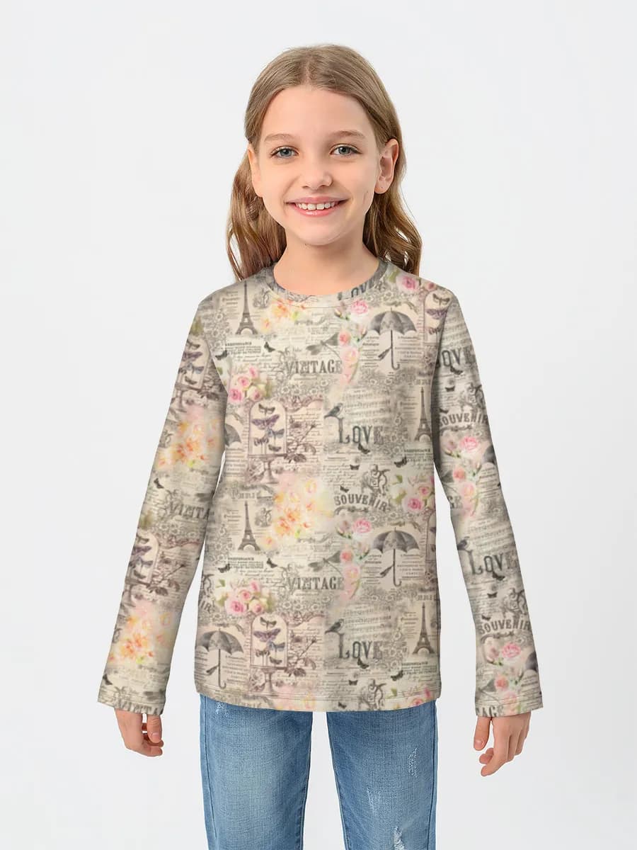 Children's cotton long sleeve shirt