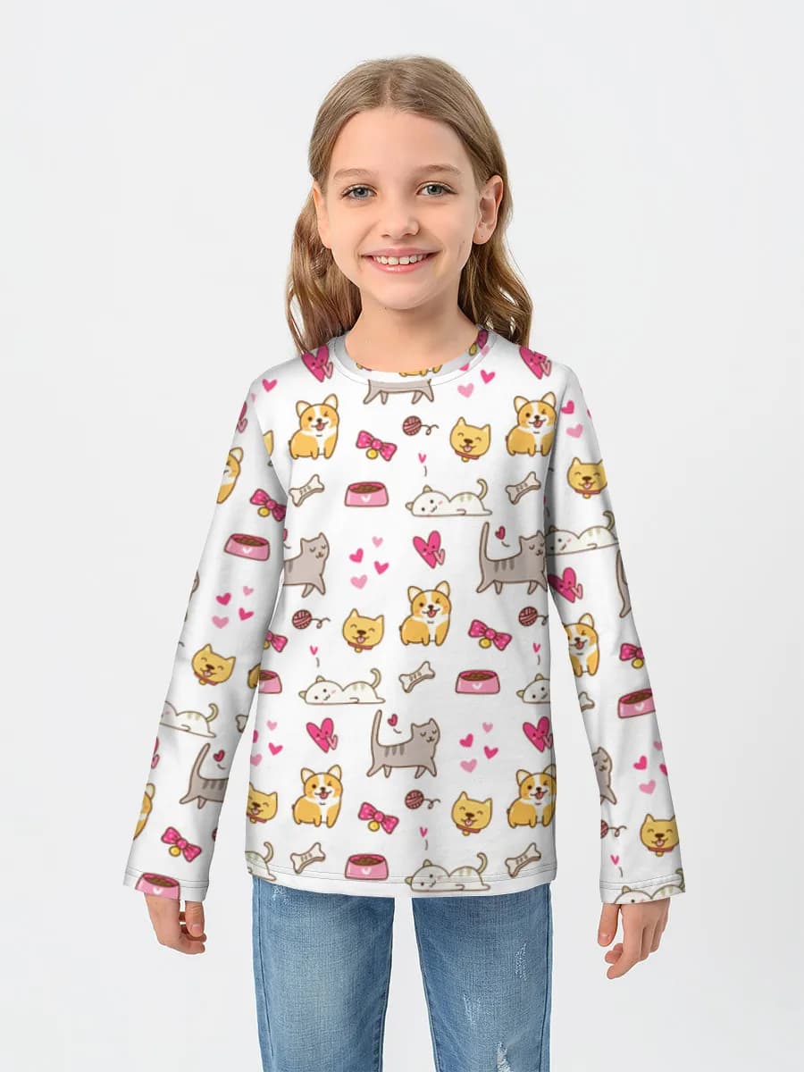 Children's cotton long sleeve shirt