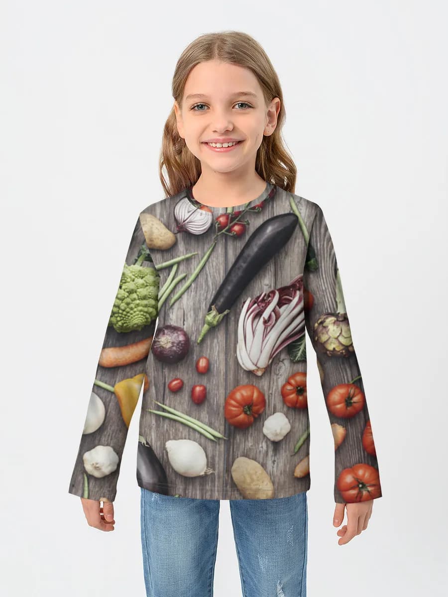 Children's cotton long sleeve shirt