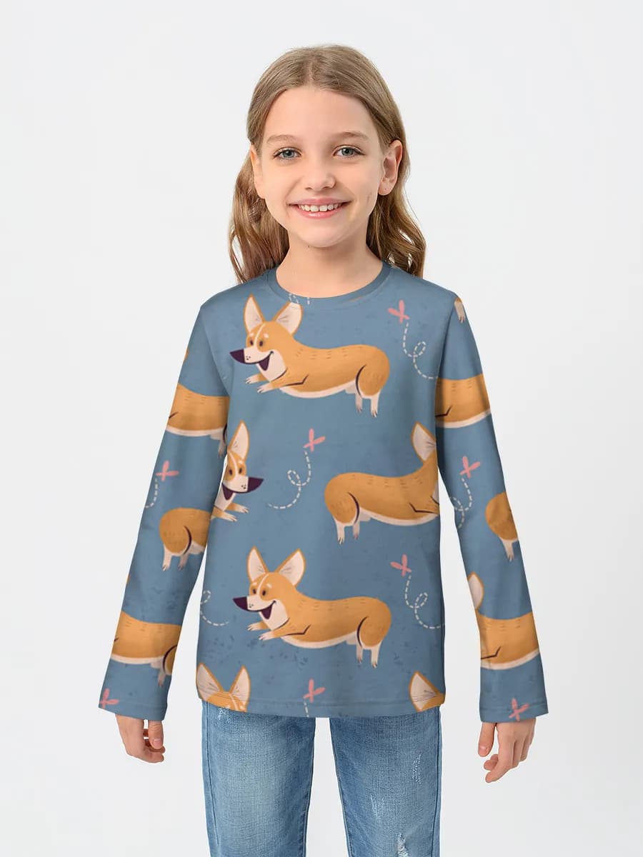 Children's cotton long sleeve shirt