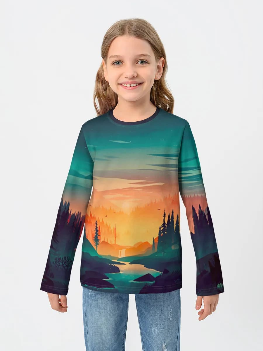 Children's cotton long sleeve shirt