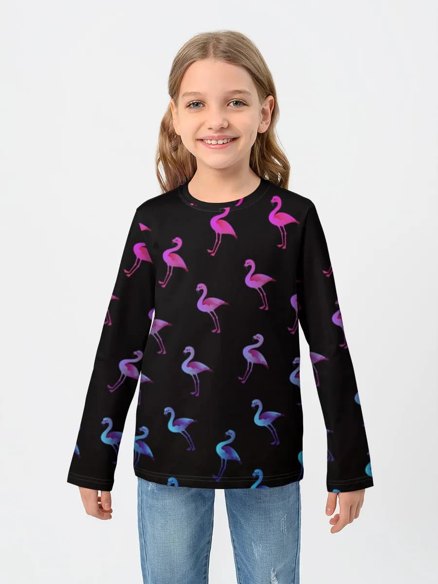 Neon Flamingos On Black
