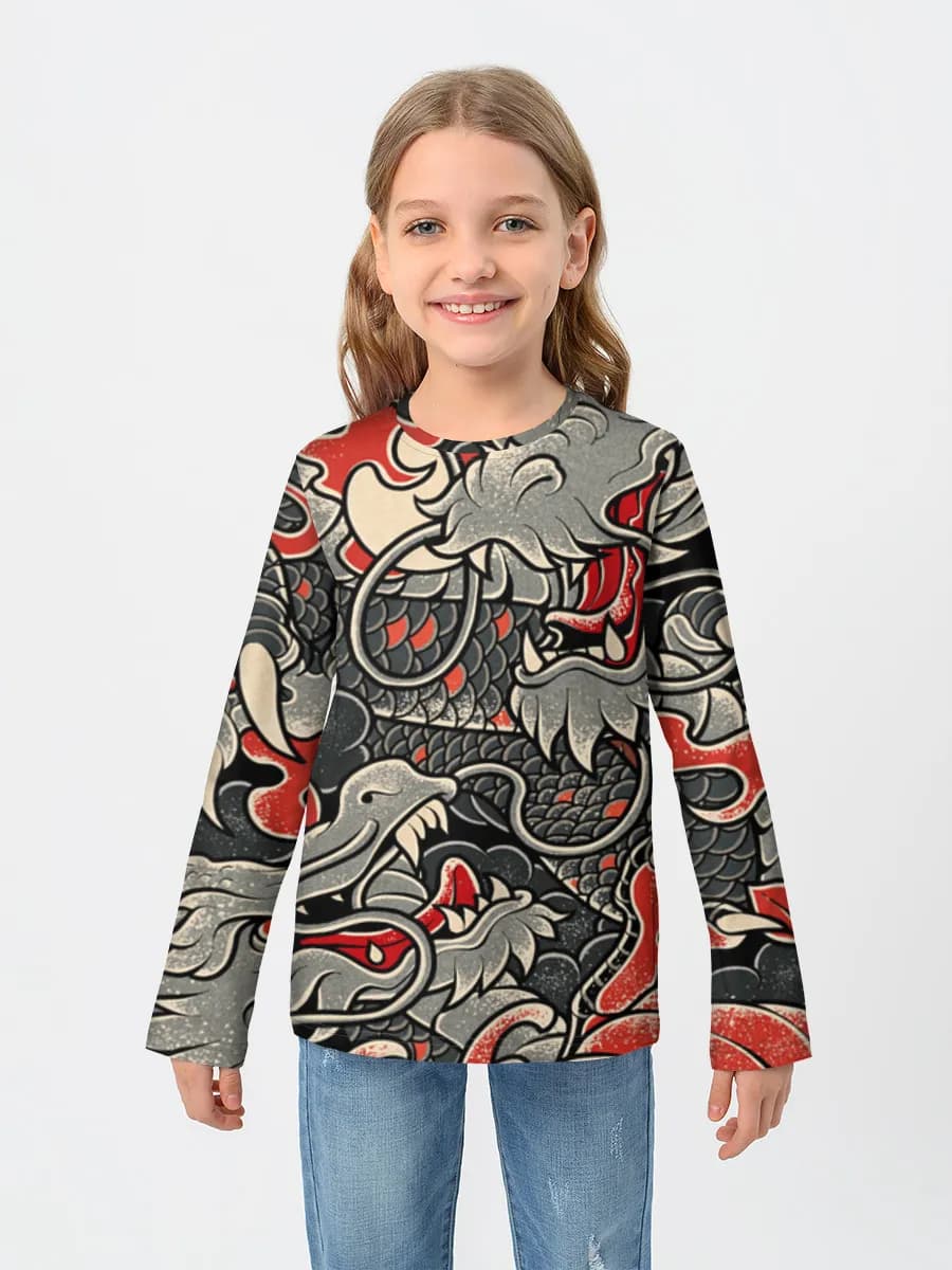 Children's cotton long sleeve shirt