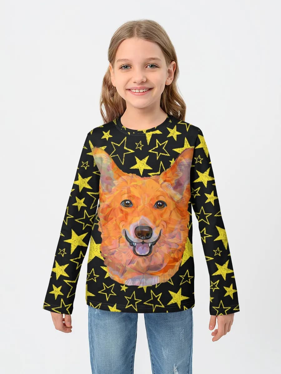 Children's cotton long sleeve shirt