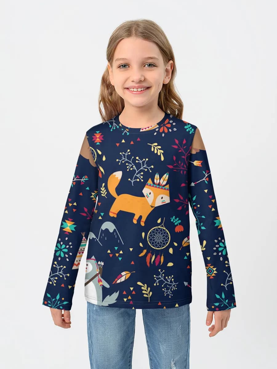 Children's cotton long sleeve shirt