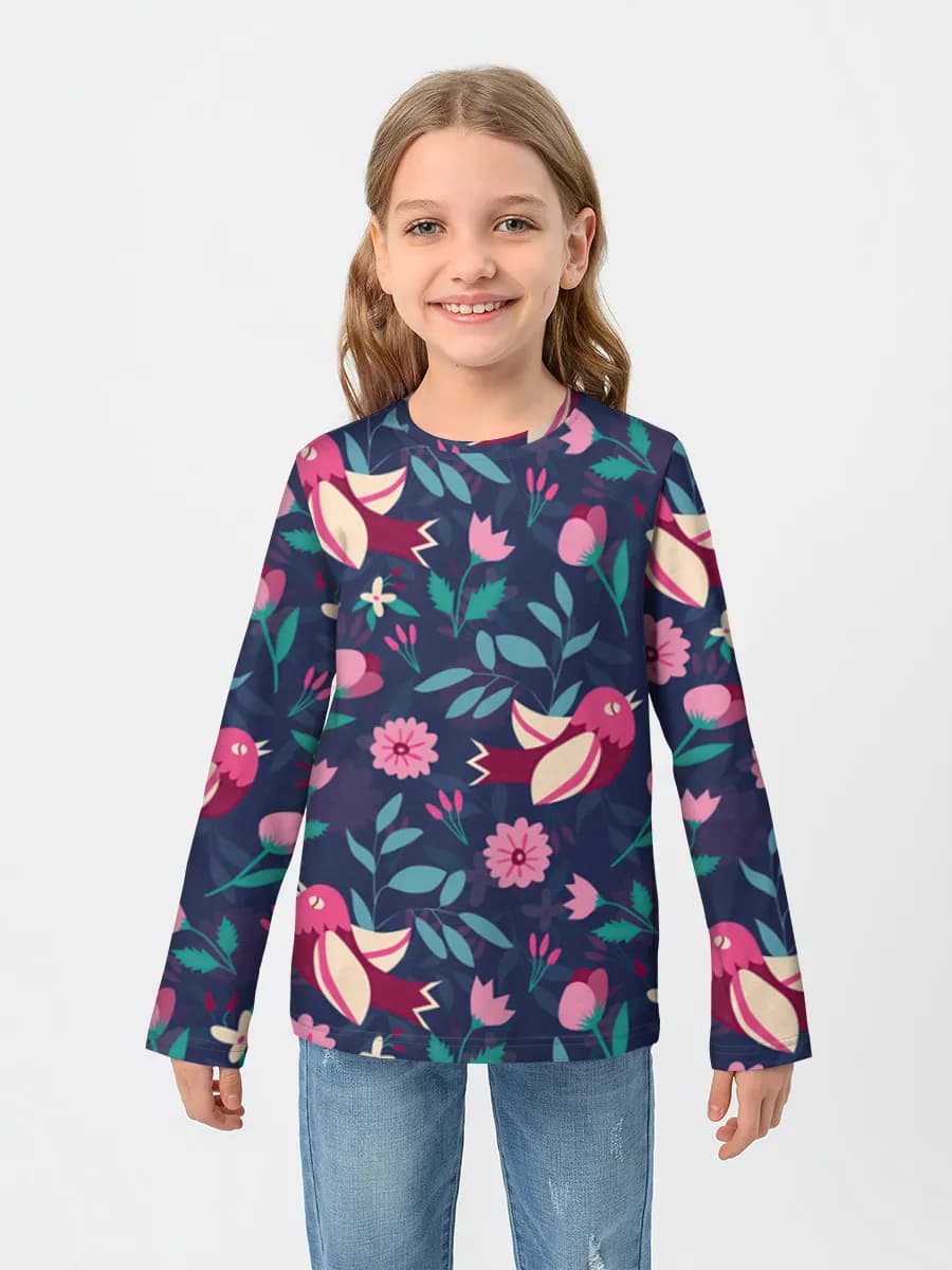 Children's cotton long sleeve shirt