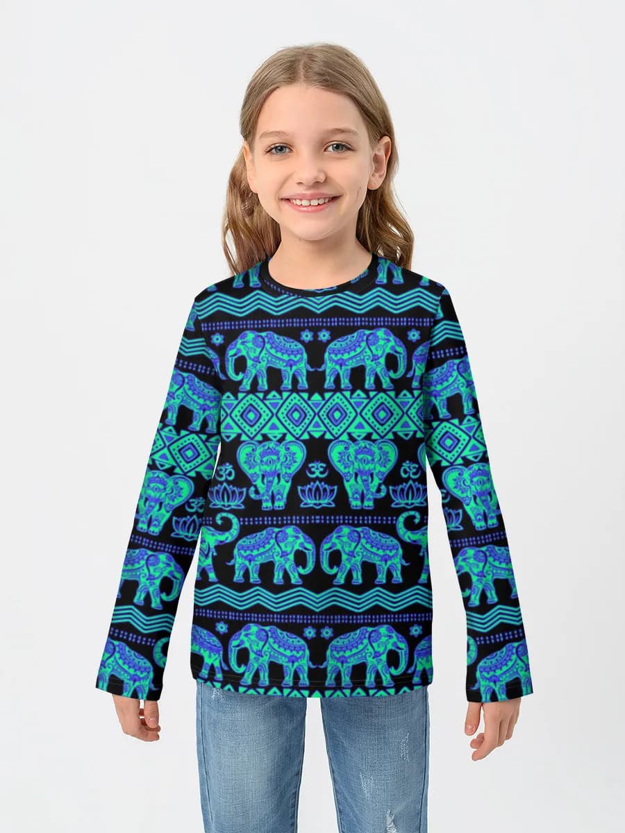 Neon Mandala Elephants