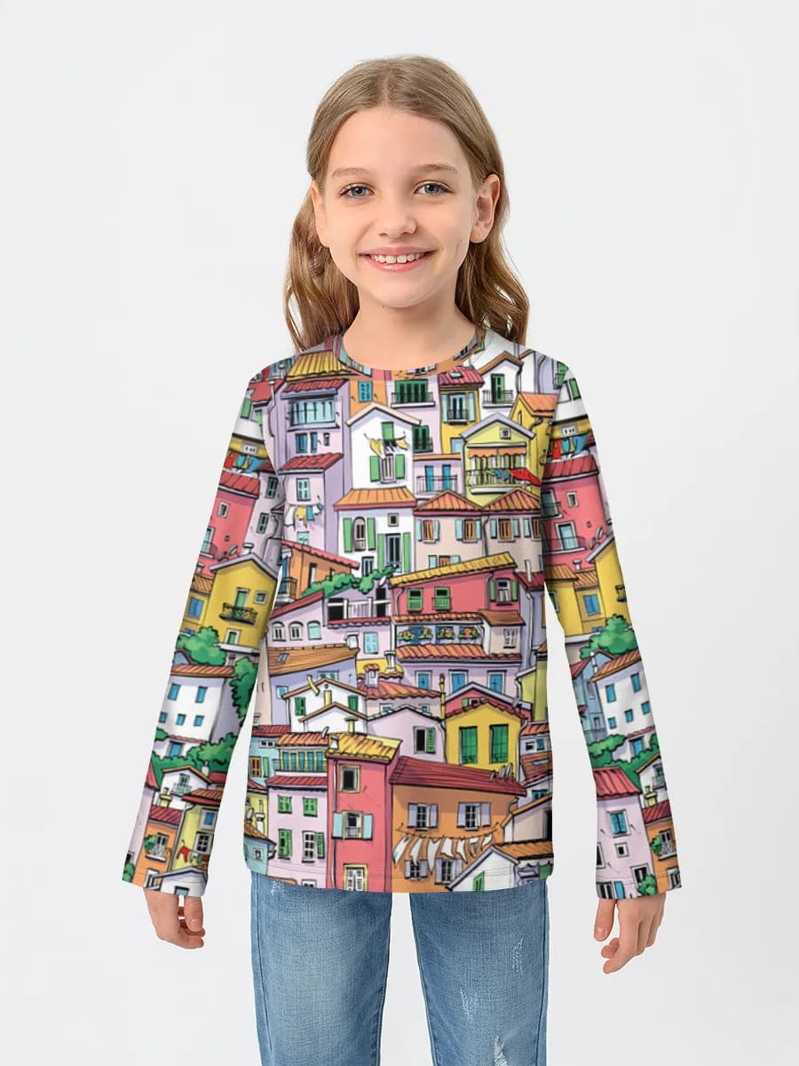 Children's cotton long sleeve shirt