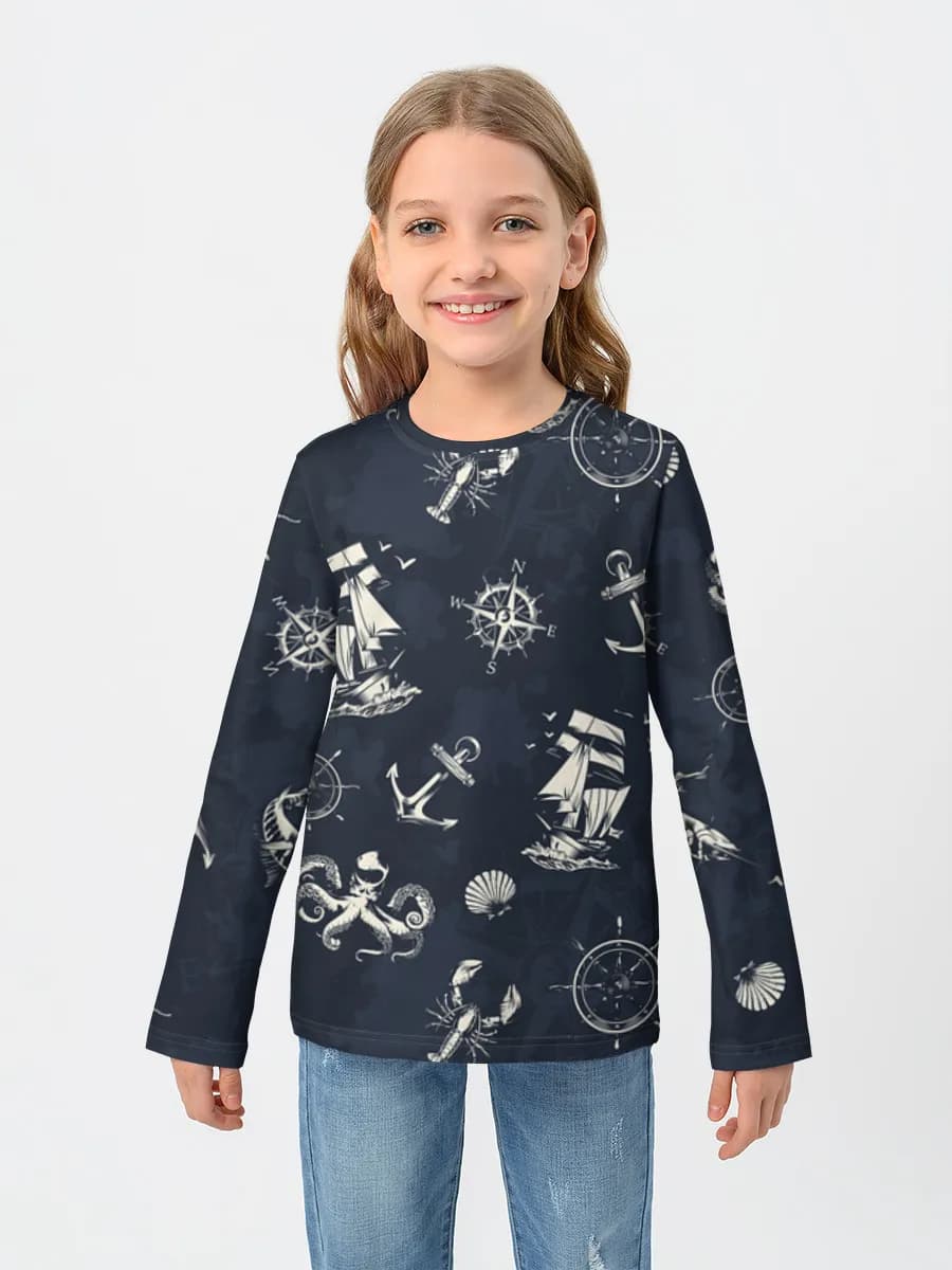 Children's cotton long sleeve shirt