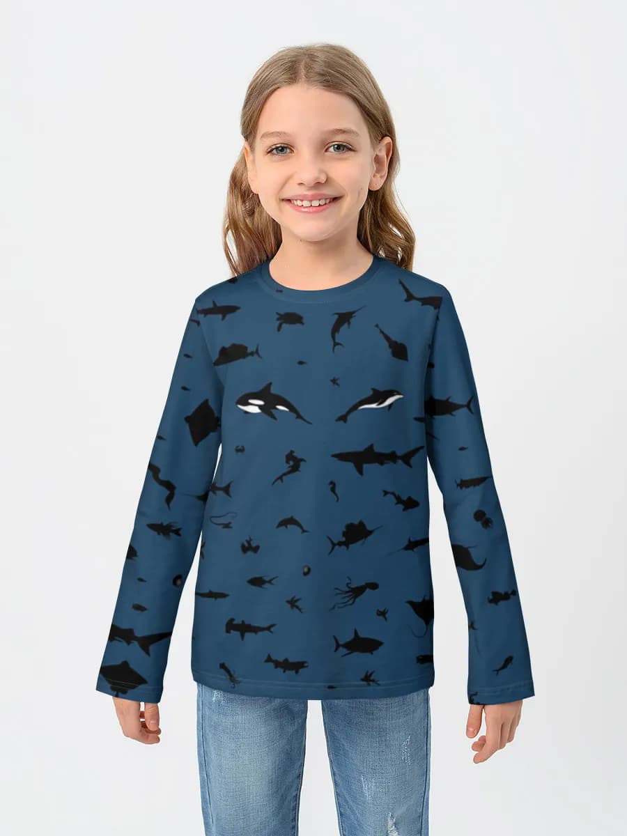 Children's cotton long sleeve shirt