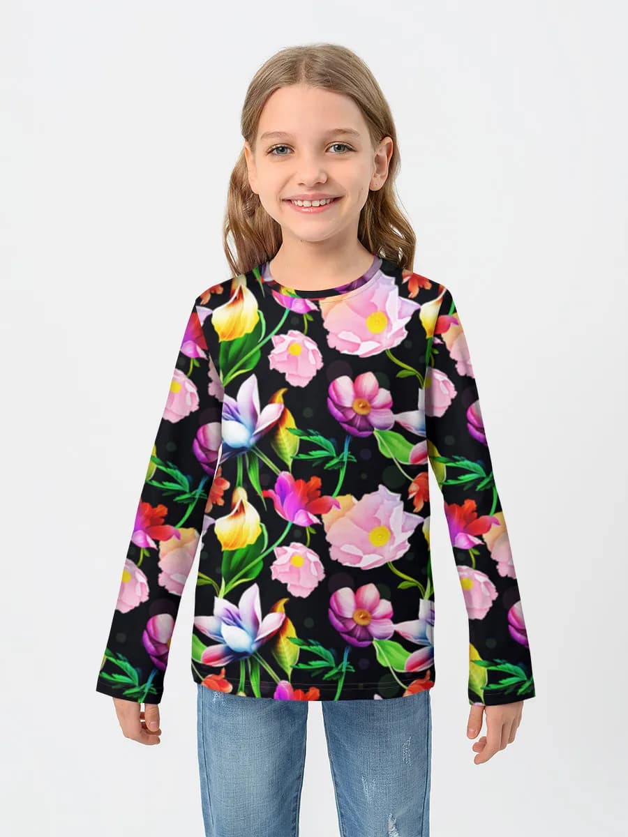 Children's cotton long sleeve shirt