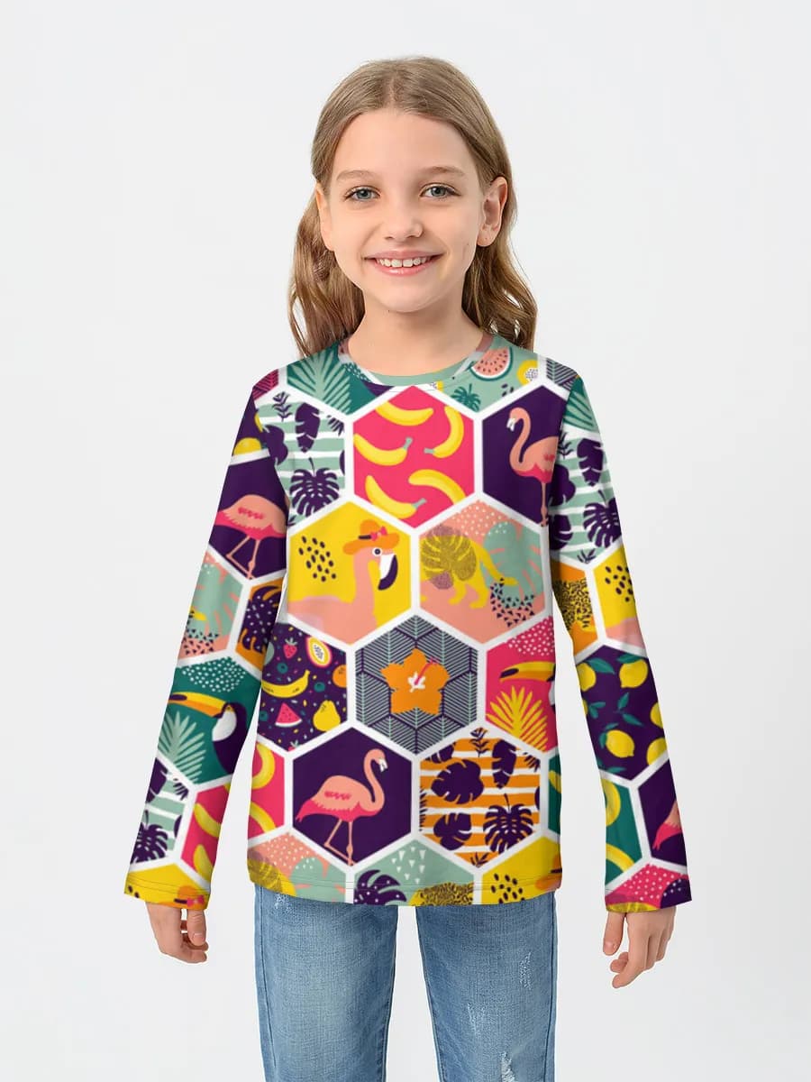 Children's cotton long sleeve shirt
