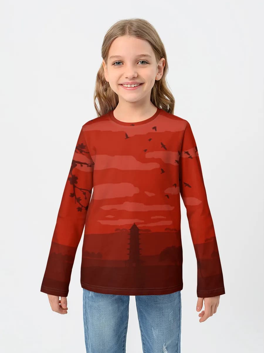 Children's cotton long sleeve shirt