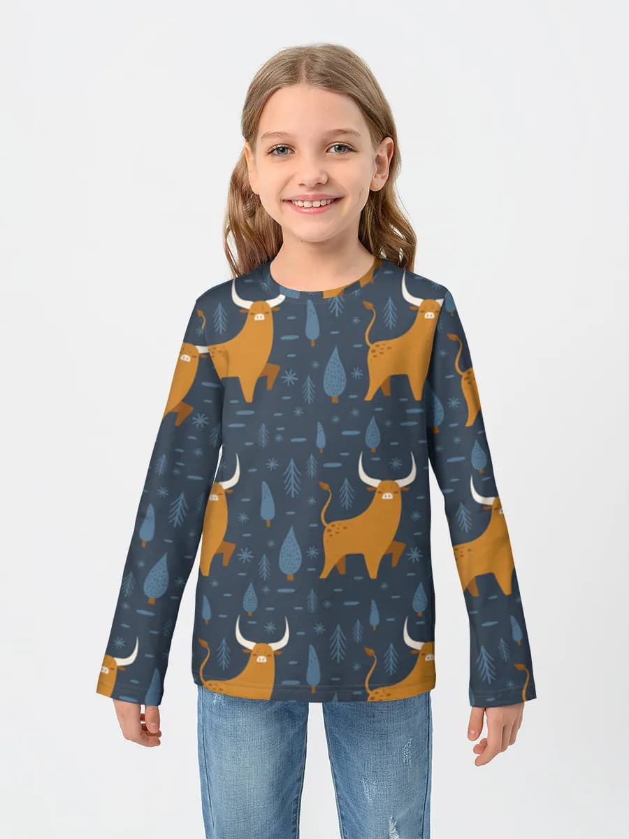 Children's cotton long sleeve shirt
