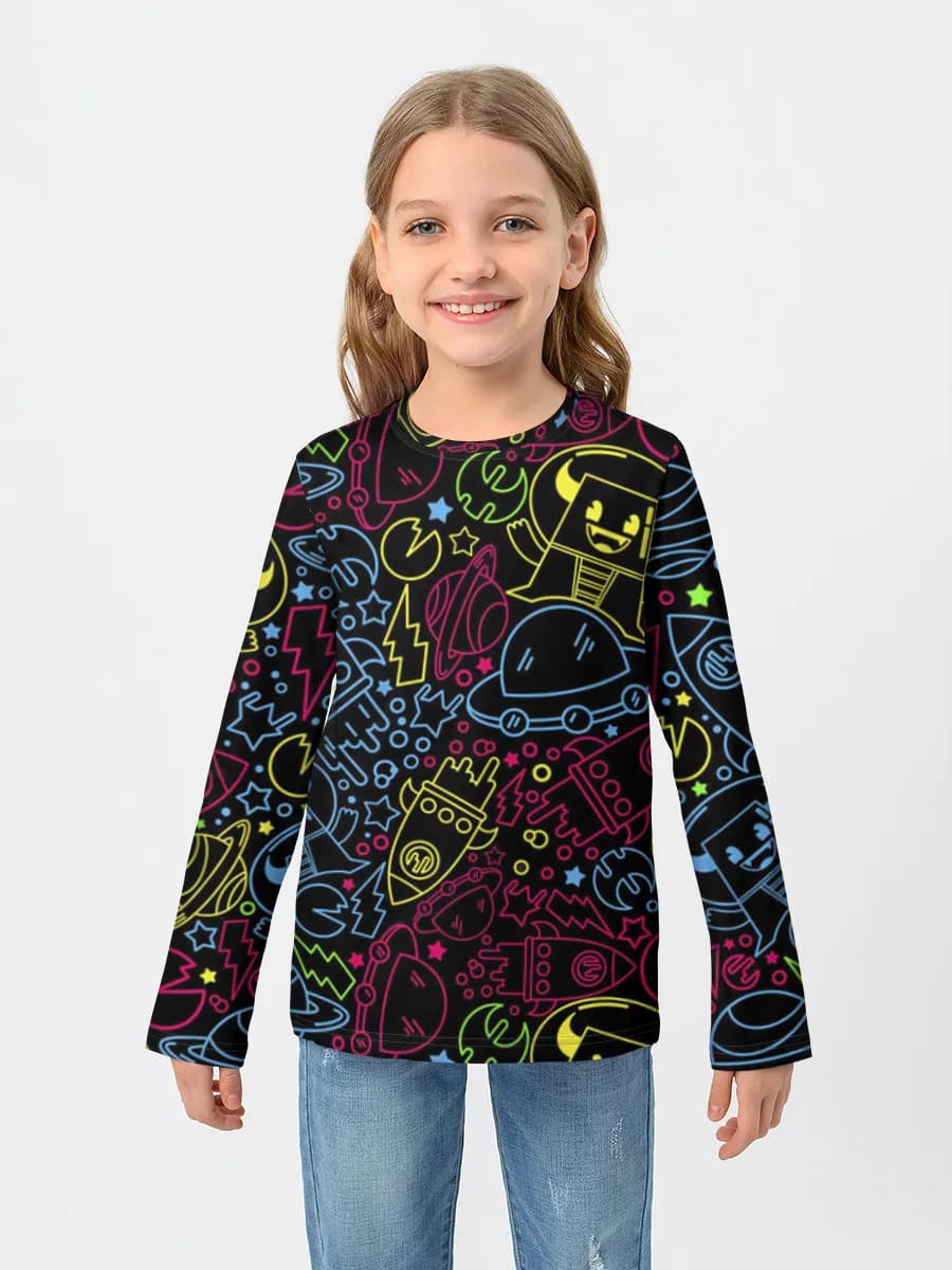 Children's cotton long sleeve shirt