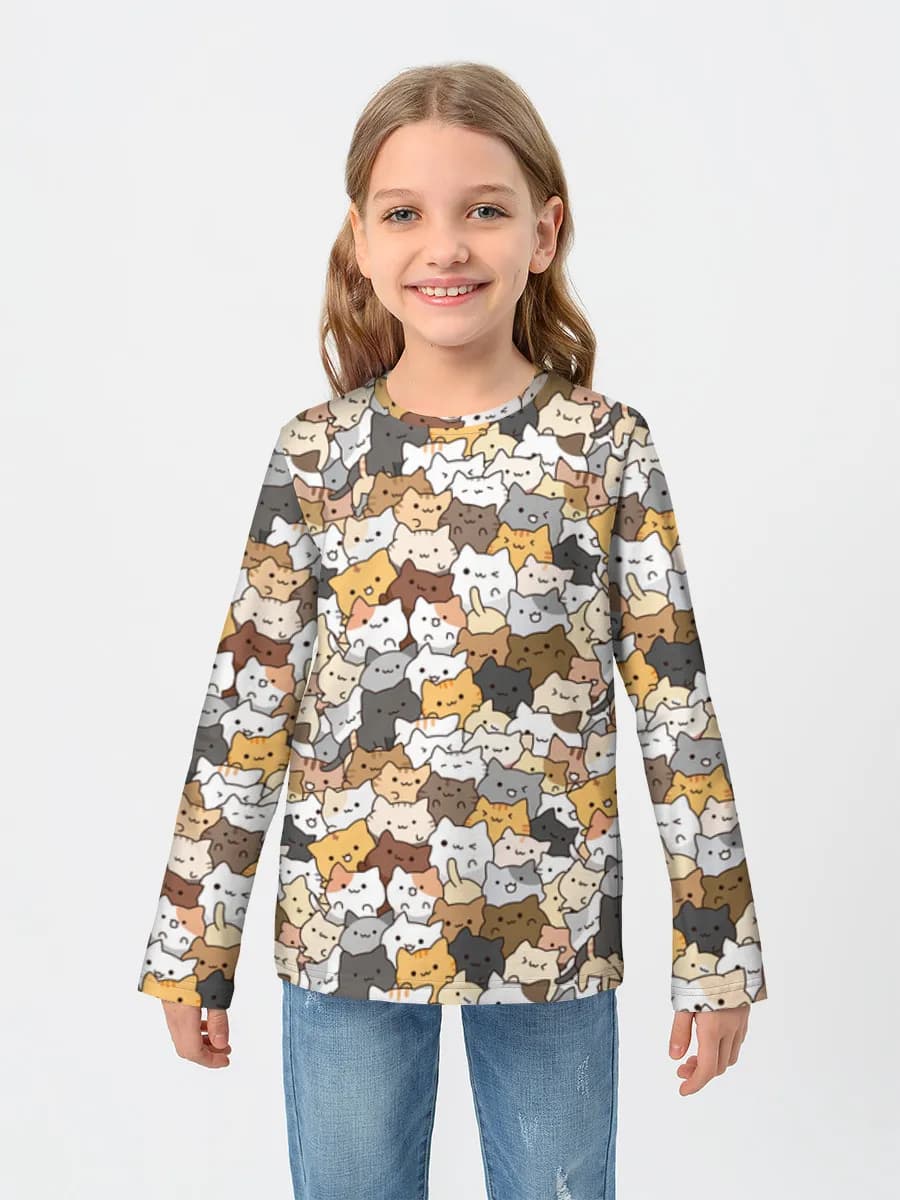 Children's cotton long sleeve shirt