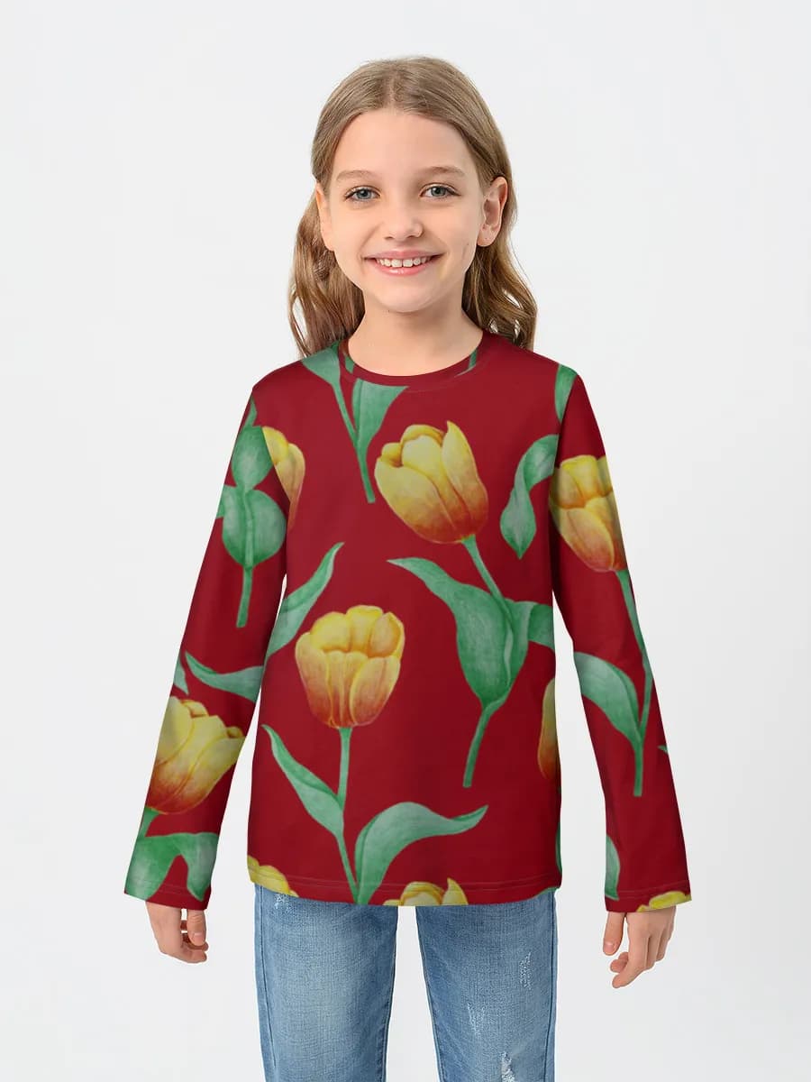 Children's cotton long sleeve shirt