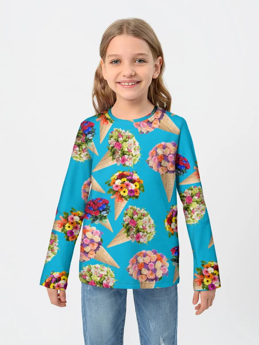 Children's cotton long sleeve shirt