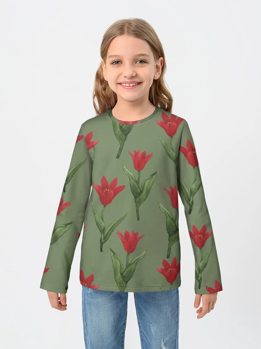 Children's cotton long sleeve shirt