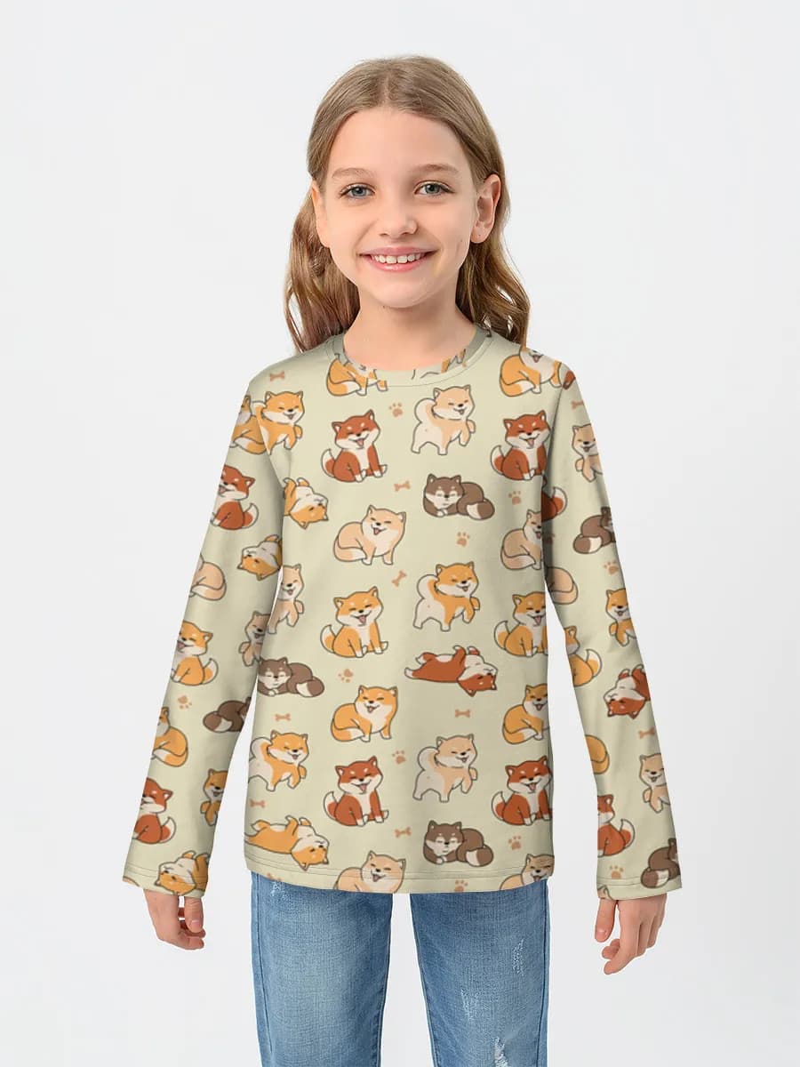 Children's cotton long sleeve shirt