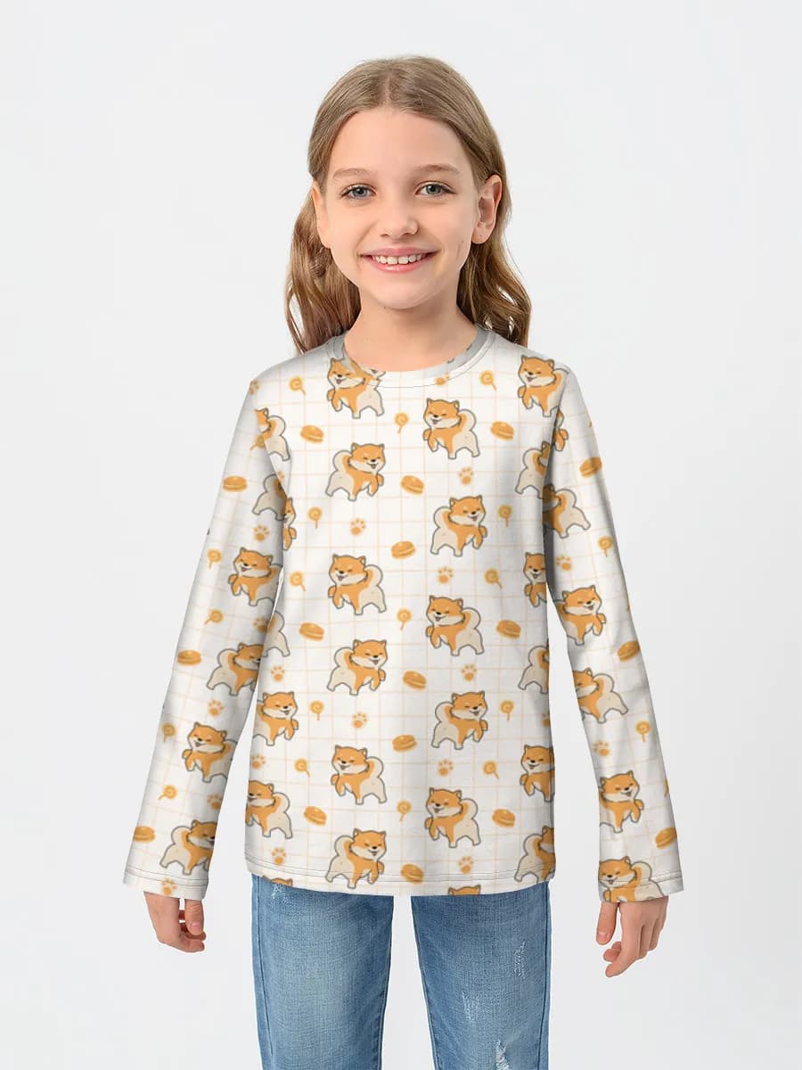 Children's cotton long sleeve shirt