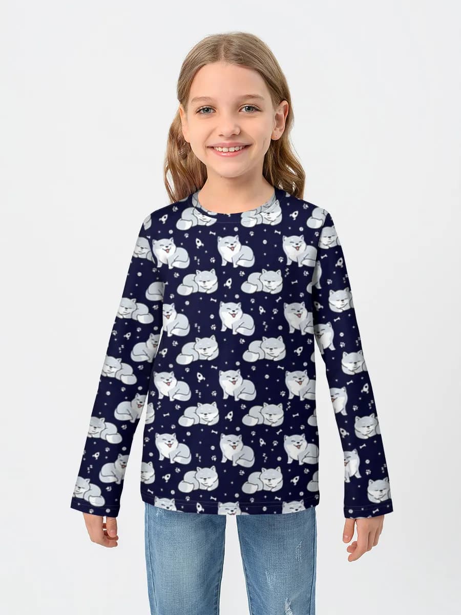 Children's cotton long sleeve shirt
