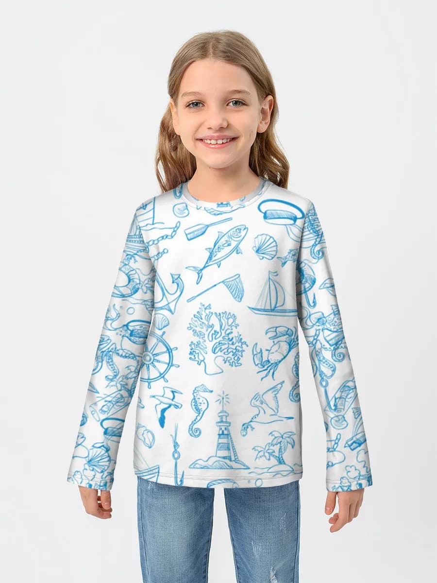 Children's cotton long sleeve shirt