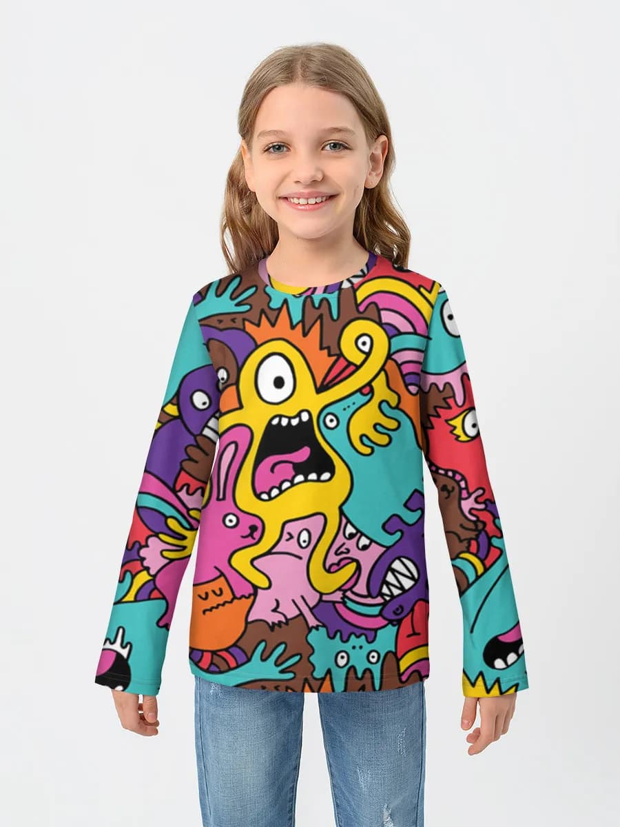 Children's cotton long sleeve shirt