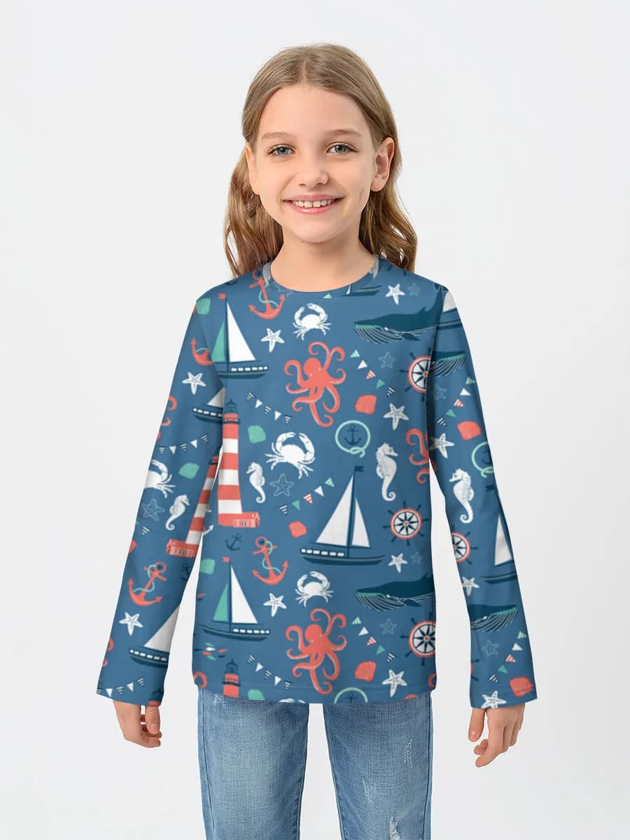 Children's cotton long sleeve shirt