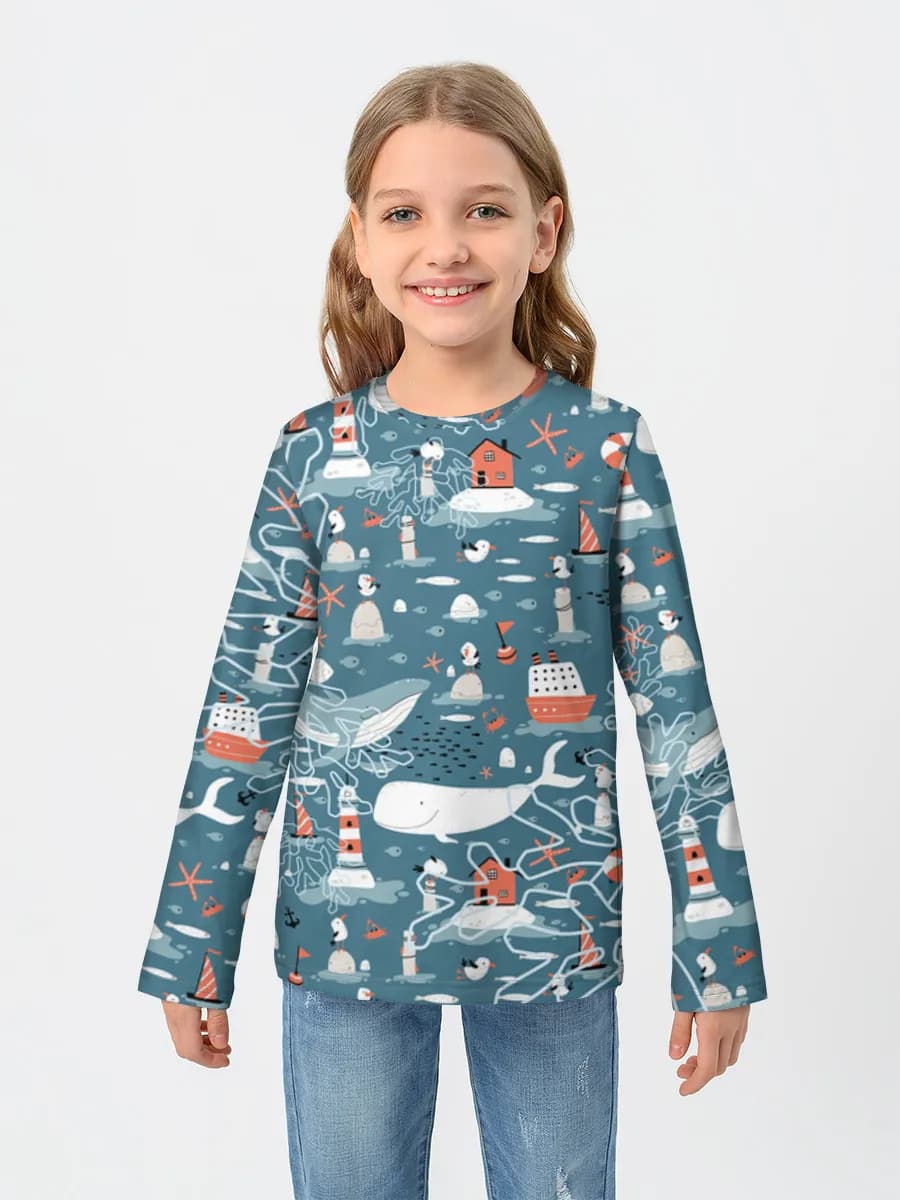 Children's cotton long sleeve shirt