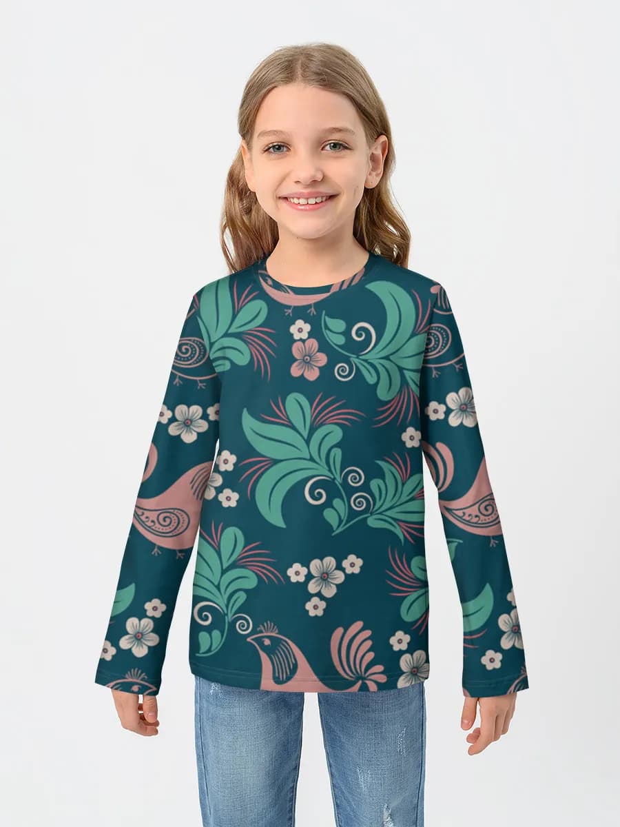 Children's cotton long sleeve shirt