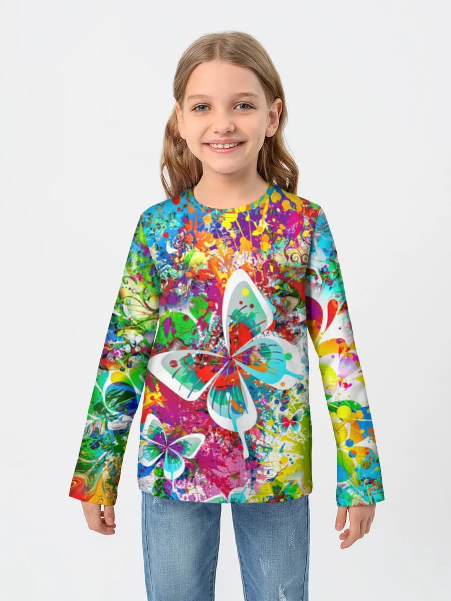 Children's cotton long sleeve shirt
