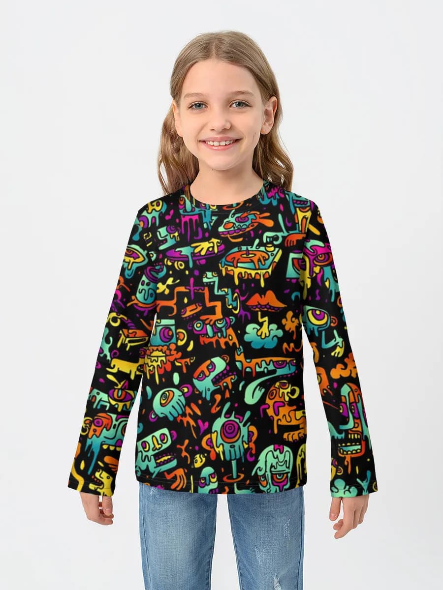 Children's cotton long sleeve shirt